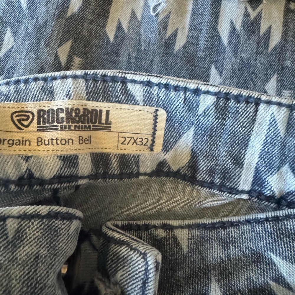 Rock & Roll Cowgirl Patterned Blue flare
